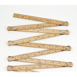 Vintage Wood Folding Ruler JIM No. 81-2-10 Made in Sweden 78.5" 1 Meter 100cm